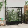 Pakeltas lovas su trelėmis ir stogu Juoda 164 x 40 x 127 cm PP