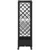 Pakeltas lovas su trelėmis ir stogu Juoda 163 x 40 x 129 cm PP