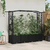 Pakeltas lovas su trelėmis ir stogu Juoda 204 x 40 x 138 cm PP