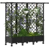 Pakeltas lovas su trelėmis ir stogu Juoda 164 x 40 x 127 cm PP