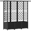 Pakeltas lovas su trelėmis ir stogu Juoda 163,5 x 40 x 136 cm