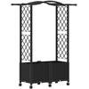 Pakeltas lovas su trelėmis ir stogu Juoda 125 x 40 x 144 cm PP
