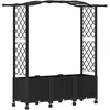 Pakeltas lovas su trelėmis ir stogu Juoda 164 x 40 x 144 cm PP