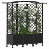 Pakeltas lovas su trelėmis ir stogu Juoda 163 x 40 x 144 cm PP