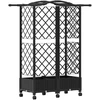 Pakeltas lovas su trelėmis ir stogu Juoda 124 x 40 x 129 cm PP