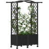 Pakeltas lovas su trelėmis ir stogu Juoda 125 x 40 x 144 cm PP