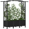 Pakeltas lovas su trelėmis ir stogu Juoda 164 x 40 x 144 cm PP