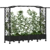 Pakeltas lovas su trelėmis ir stogu Juoda 207 x 40 x 129 cm PP