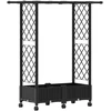 Pakeltas lovas su trelėmis ir stogu Juoda 122,5 x 40 x 127 cm