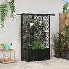 Pakeltas lovas su trelėmis ir stogu Juoda 124 x 40 x 136 cm PP