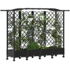 Pakeltas lovas su trelėmis ir stogu Juoda 203,5 x 40 x 129 cm