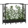 Pakeltas lovas su trelėmis ir stogu Juoda 207 x 40 x 129 cm PP