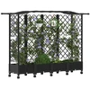 Pakeltas lovas su trelėmis ir stogu Juoda 203,5 x 40 x 129 cm