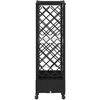 Pakeltas lovas su trelėmis ir stogu Juoda 203,5 x 40 x 129 cm