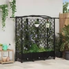 Pakeltas lovas su trelėmis ir stogu Juoda 163 x 40 x 129 cm PP
