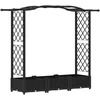 Pakeltas lovas su trelėmis ir stogu Juodas 169 x 40 x 125 cm PP