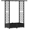 Pakeltas lovas su trelėmis ir stogu Juodas 122,5 x 40 x 123 cm