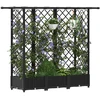 Pakeltas lovas su trelėmis ir stogu Juodas 164 x 40 x 123 cm PP