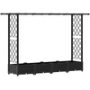 Pakeltas lovas su trelėmis ir stogu Juodas 203 x 40 x 123 cm PP