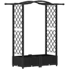 Pakeltas lovas su trelėmis ir stogu Juodas 124 x 40 x 125 cm PP