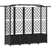 Pakeltas lovas su trelėmis ir stogu Juodas 204 x 40 x 141 cm PP