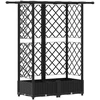 Pakeltas lovas su trelėmis ir stogu Juodas 124 x 40 x 123 cm PP