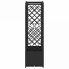 Pakeltas lovas su trelėmis ir stogu Juodas 204 x 40 x 141 cm PP