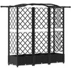 Pakeltas lovas su trelėmis ir stogu Juodas 163 x 40 x 126 cm PP