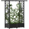 Pakeltas lovas su trelėmis ir stogu Juodas 122,5 x 40 x 123 cm