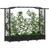 Pakeltas lovas su trelėmis ir stogu Juodas 207 x 40 x 126 cm PP