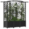 Pakeltas lovas su trelėmis ir stogu Juodas 163 x 40 x 141 cm PP