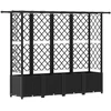 Pakeltas lovas su trelėmis ir stogu Juodas 203 x 40 x 138 cm PP