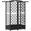 Pakeltas lovas su trelėmis ir stogu Juodas 124 x 40 x 126 cm PP