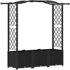 Pakeltas lovas su trelėmis ir stogu Juodas 164 x 40 x 142 cm PP