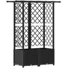 Pakeltas lovas su trelėmis ir stogu Juodas 124,5 x 40 x 138 cm