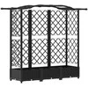 Pakeltas lovas su trelėmis ir stogu Juodas 163 x 40 x 126 cm PP
