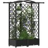 Pakeltas lovas su trelėmis ir stogu Juodas 124 x 40 x 126 cm PP