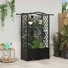 Pakeltas lovas su trelėmis ir stogu Juodas 122 x 40 x 141 cm PP