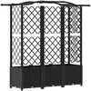 Pakeltas lovas su trelėmis ir stogu Juodas 163 x 40 x 141 cm PP