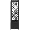 Pakeltas lovas su trelėmis ir stogu Juodas 204 x 40 x 141 cm PP