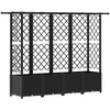 Pakeltas lovas su trelėmis ir stogu Juodas 202 x 40 x 138 cm PP