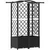 Pakeltas lovas su trelėmis ir stogu Juodas 122 x 40 x 141 cm PP