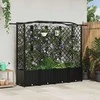 Pakeltas lovas su trelėmis ir stogu Juodas 204 x 40 x 141 cm PP