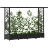 Pakeltas lovas su trelėmis ir stogu Juodas 203 x 40 x 123 cm PP