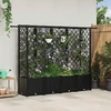 Pakeltas lovas su trelėmis ir stogu Juodas 202 x 40 x 138 cm PP