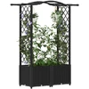 Pakeltas lovas su trelėmis ir stogu Juodas 125 x 40 x 138 cm PP