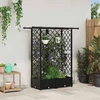 Pakeltas lovas su trelėmis ir stogu Juodas 124 x 40 x 123 cm PP