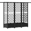 Pakeltas lovas su trelėmis ir stogu Juodas 164 x 40 x 123 cm PP