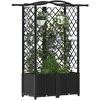 Pakeltas lovas su trelėmis ir stogu Juodas 122 x 40 x 141 cm PP