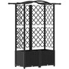 Pakeltas lovas su trelėmis ir stogu Juodas 122 x 40 x 141 cm PP